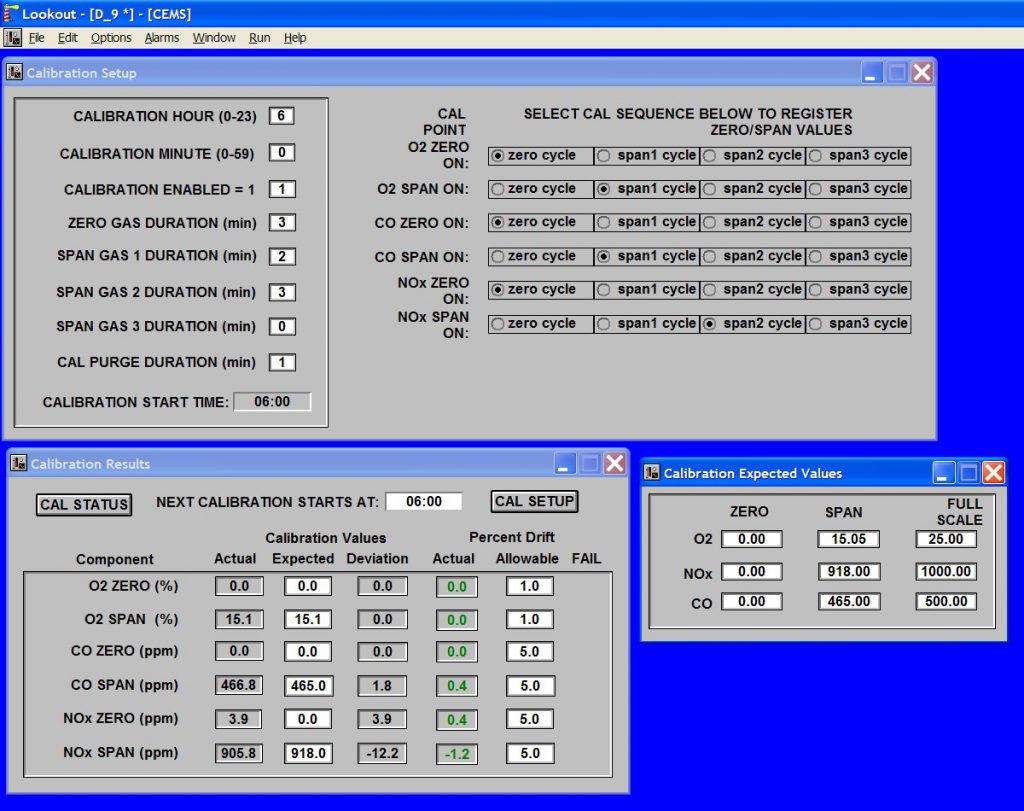 Lookout_DAS_Calibration_screenshots CEMS Experts